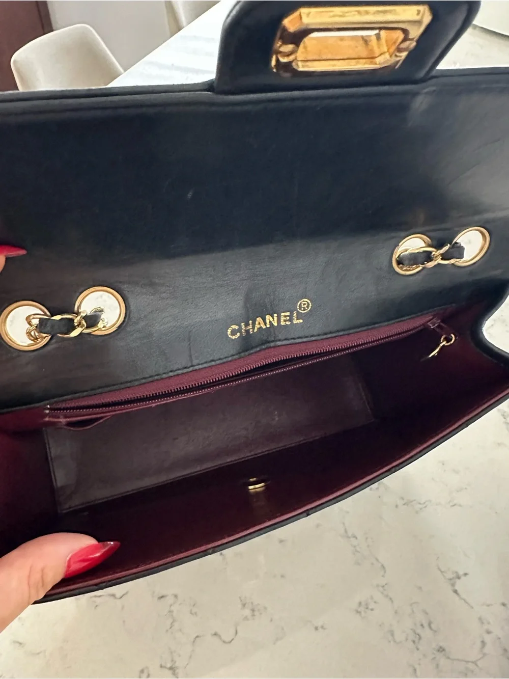 Authentic vintage Chanel Classic Quilted Black Shoulder Bag with Gold Chain